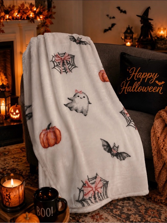 Casual collection Other - Casual Collection 50” x 70” Halloween Plush Throw Blanket Ghost Pumpkin Bat
